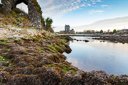 dunguaire,frost,january,landmark,sunrise,winter,coast,castle