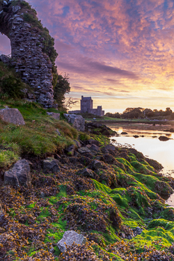 autumn,castle,dunguaire,kinvara,long exposure,pink,september,twilight,coast