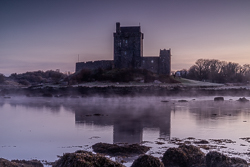 castle,dunguaire,frost,january,kinvara,long exposure,mist,purple,reflections,twilight,winter,coast