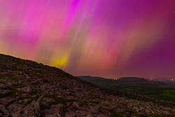 Magenta Aurora above a Limestone Valley at Fahee North