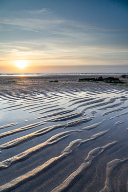 fanore,may,reflections,sand ripples,spring,sunset,golden,coast