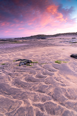 april,fanore,pink,sand ripples,spring,sunrise,coast