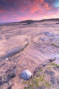 april,fanore,green algae,pink,spring,sunrise,coast