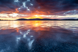 afterburn,dusk,lough bunny,march,orange,red,reflections,spring,sunset,lowland