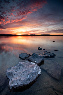 dusk,long exposure,lough bunny,may,reflections,spring,lowland,red