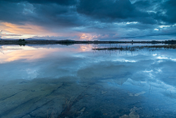 february,lough bunny,reflections,sunset,winter,lowland,blue