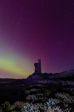 astro,aurora,autumn,castle,coast,muckinish,night,october,pilars,tower