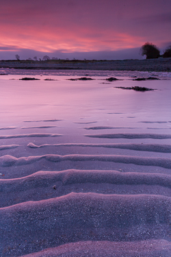 coast,december,long exposure,pink,rosshill,sand ripples,twilight,winter