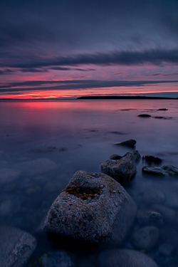 flaggy shore,june,long exposure,red,spring,twilight,coast