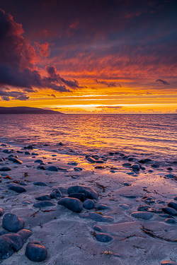 flaggy shore,golden,orange,september,summer,sunset,coast