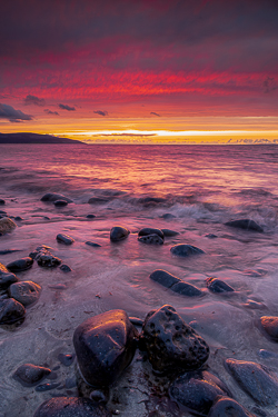 afterburn,boulder,dusk,flaggy shore,long exposure,red,september,summer,sunset,coast,portfolio