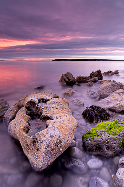 flaggy shore,green algae,june,limited,long exposure,pink,spring,twilight,portfolio,coast
