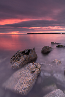 flaggy shore,june,long exposure,spring,twilight,coast,pink,magenta