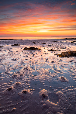 kinvara,may,orange,sand ripples,spring,traught,twilight,wormholes,coast